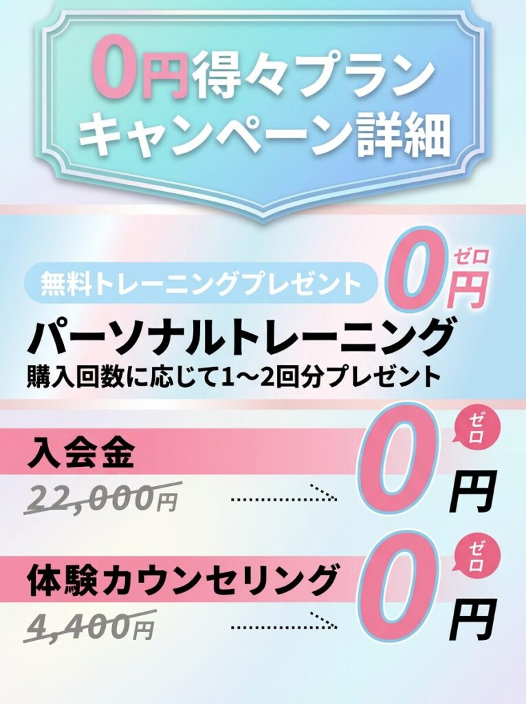 青梅市にあるパーソナルジムのキャンペーン詳細